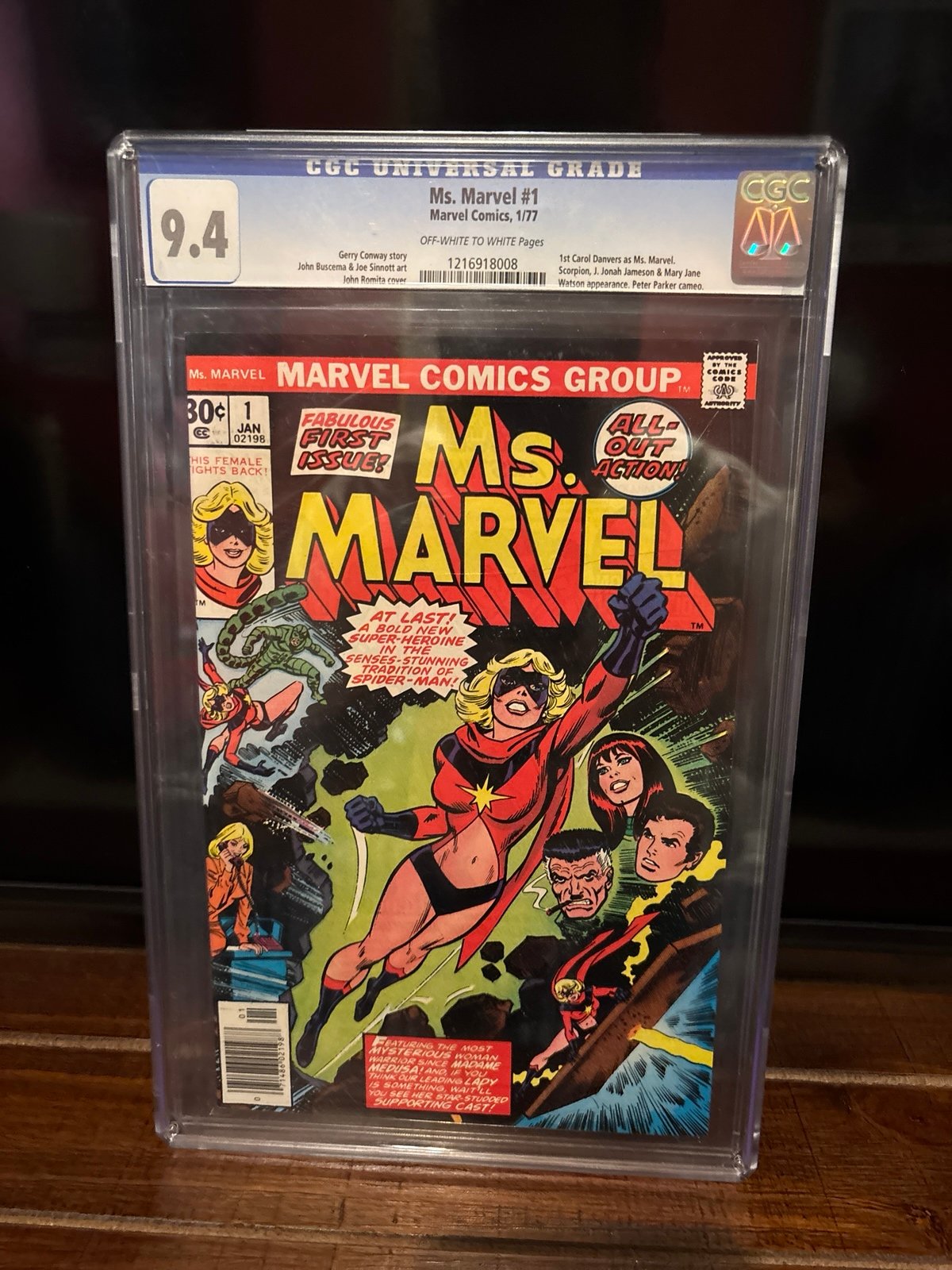 Ms Marvel CGC 9.4 1977. 1st Carol Danvers as Ms Marvel. Key comic