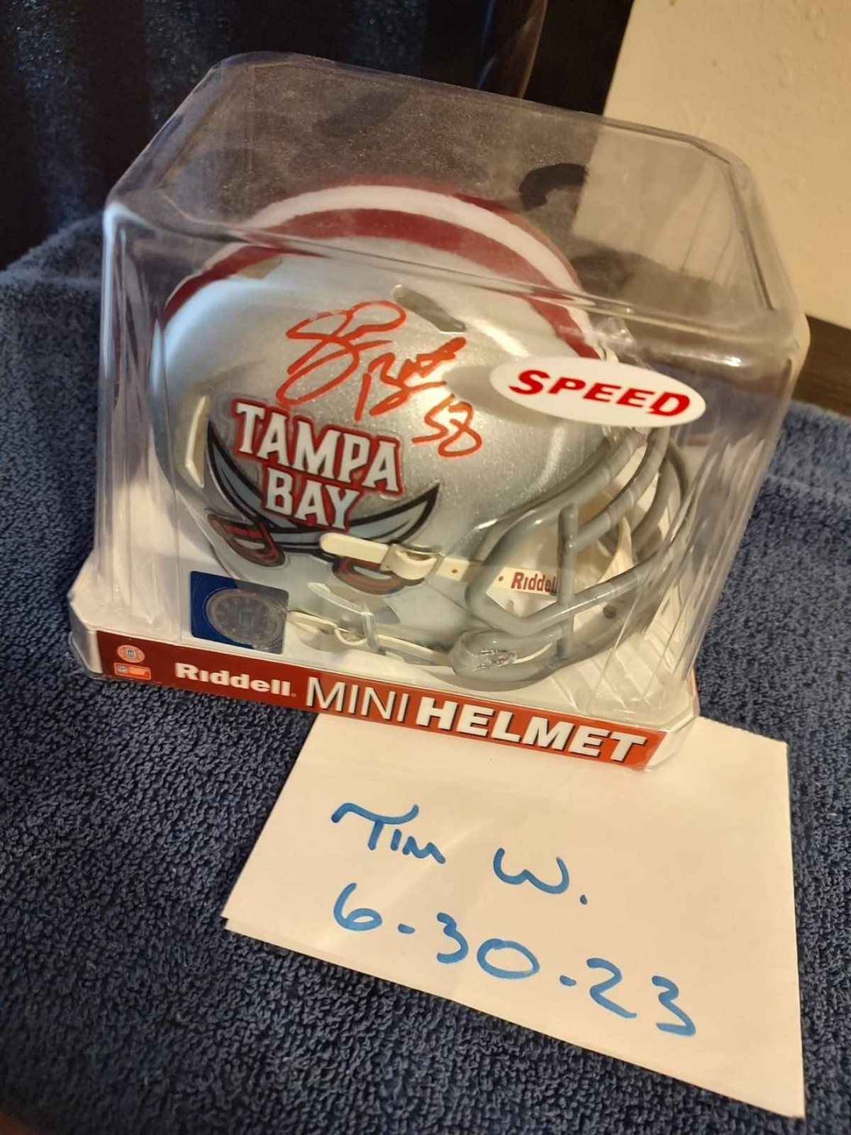 Shaq Barrett Custom Mini Helmet signed BUCS