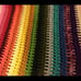 handmade striped crochet rainbow blanket