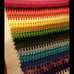 handmade striped crochet rainbow blanket