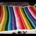 handmade striped crochet rainbow blanket