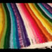 handmade striped crochet rainbow blanket