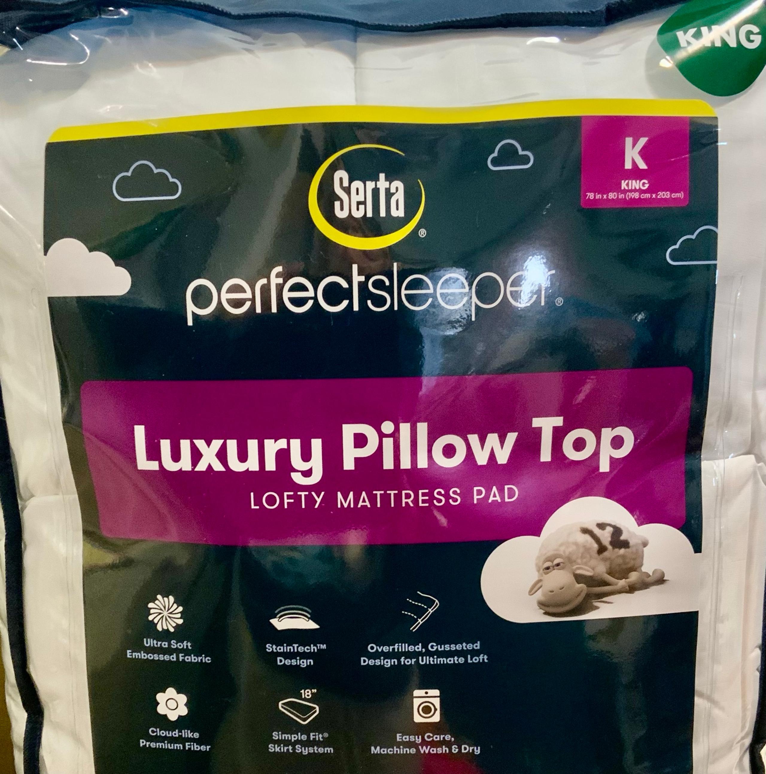 NEW Serta Perfect Sleeper Luxury Pillow top Mattress Pad, KING