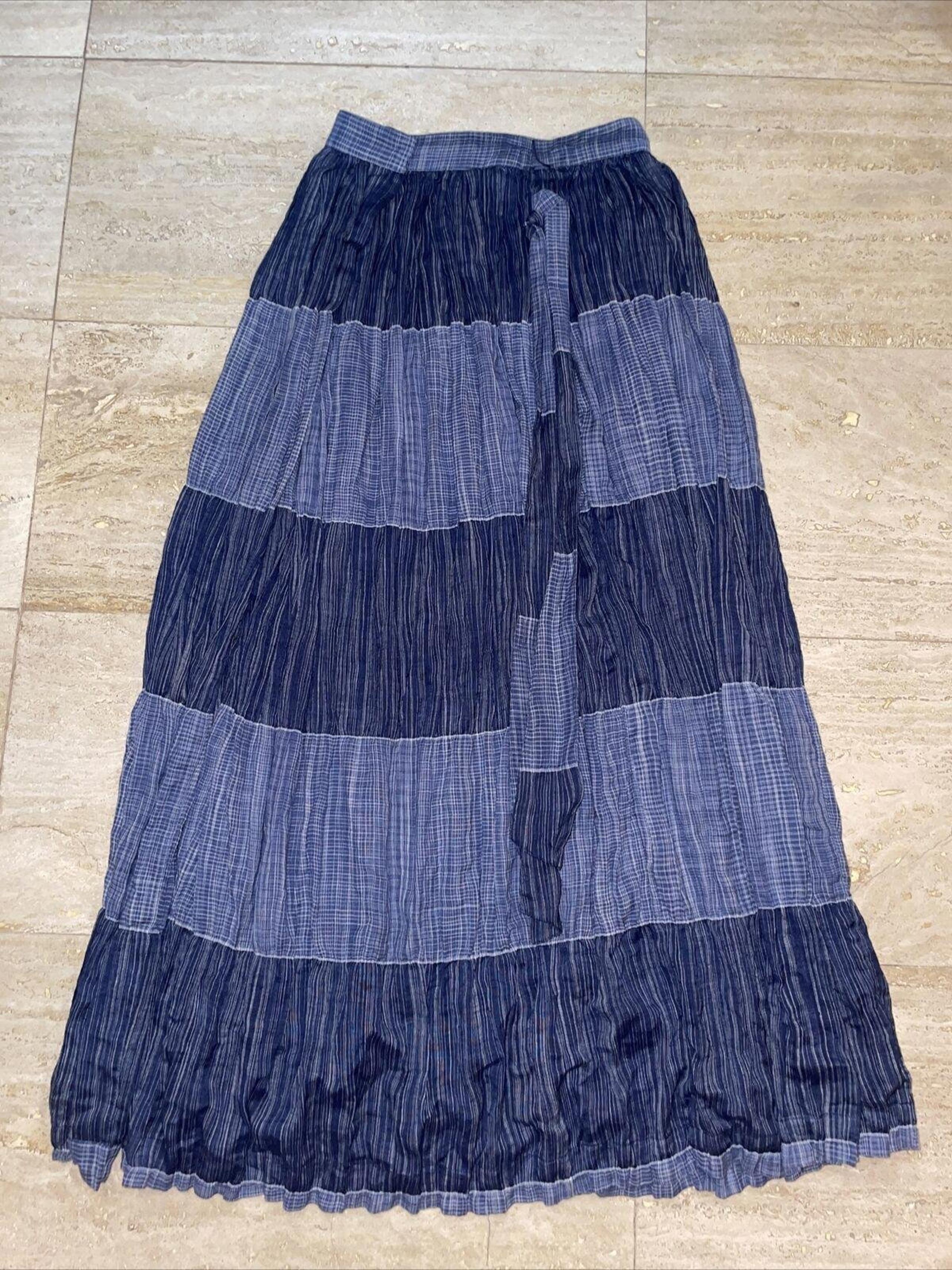 Free People Blue Wild Winds Maxi Skirt Size 4 New $128 MSRP