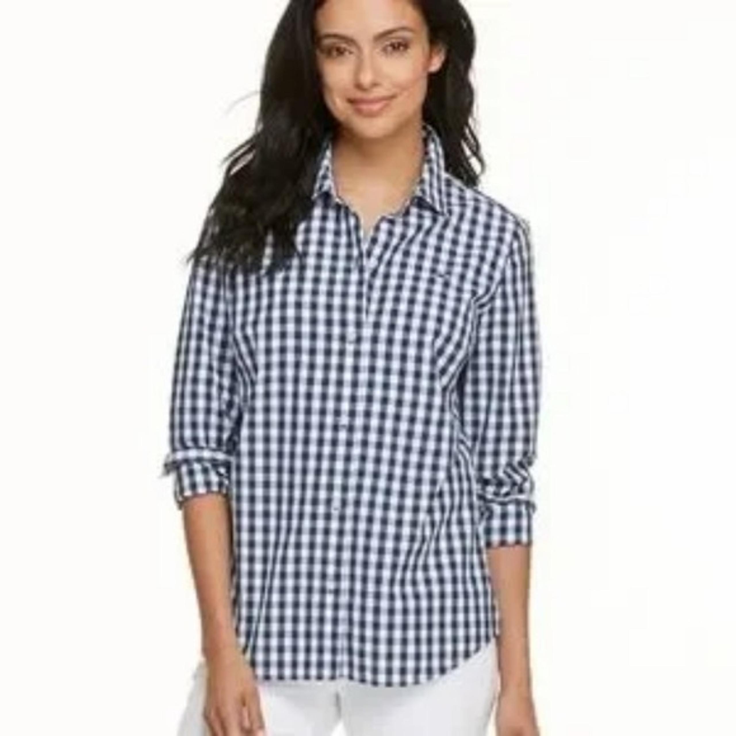 Vineyard Vines Blue Gingham Plaid Whale Shirt In Small