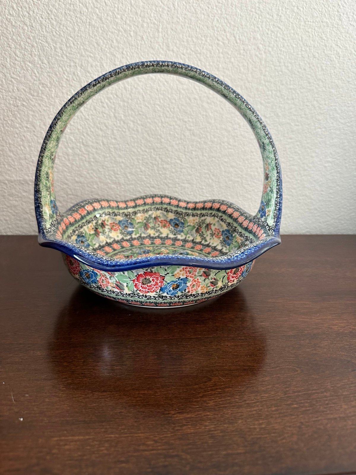 Polish Pottery Unikat Basket