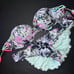 Victoria's Secret 32C BIKINI M ruffle bottom BLACK WHITE PINK PURPLE PALM STRAP