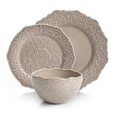 Laurie Gates Madeira Heritage 3-Piece Place Setting #7105 - Taupe