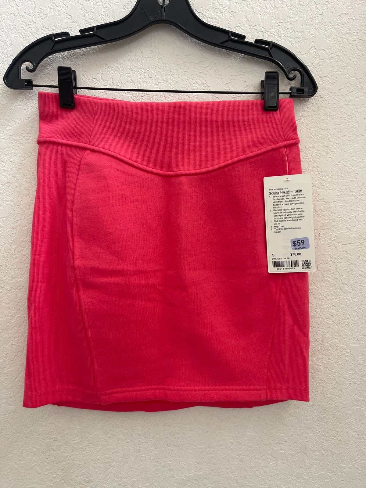 Lululemon scuba HR mini skirt size small new