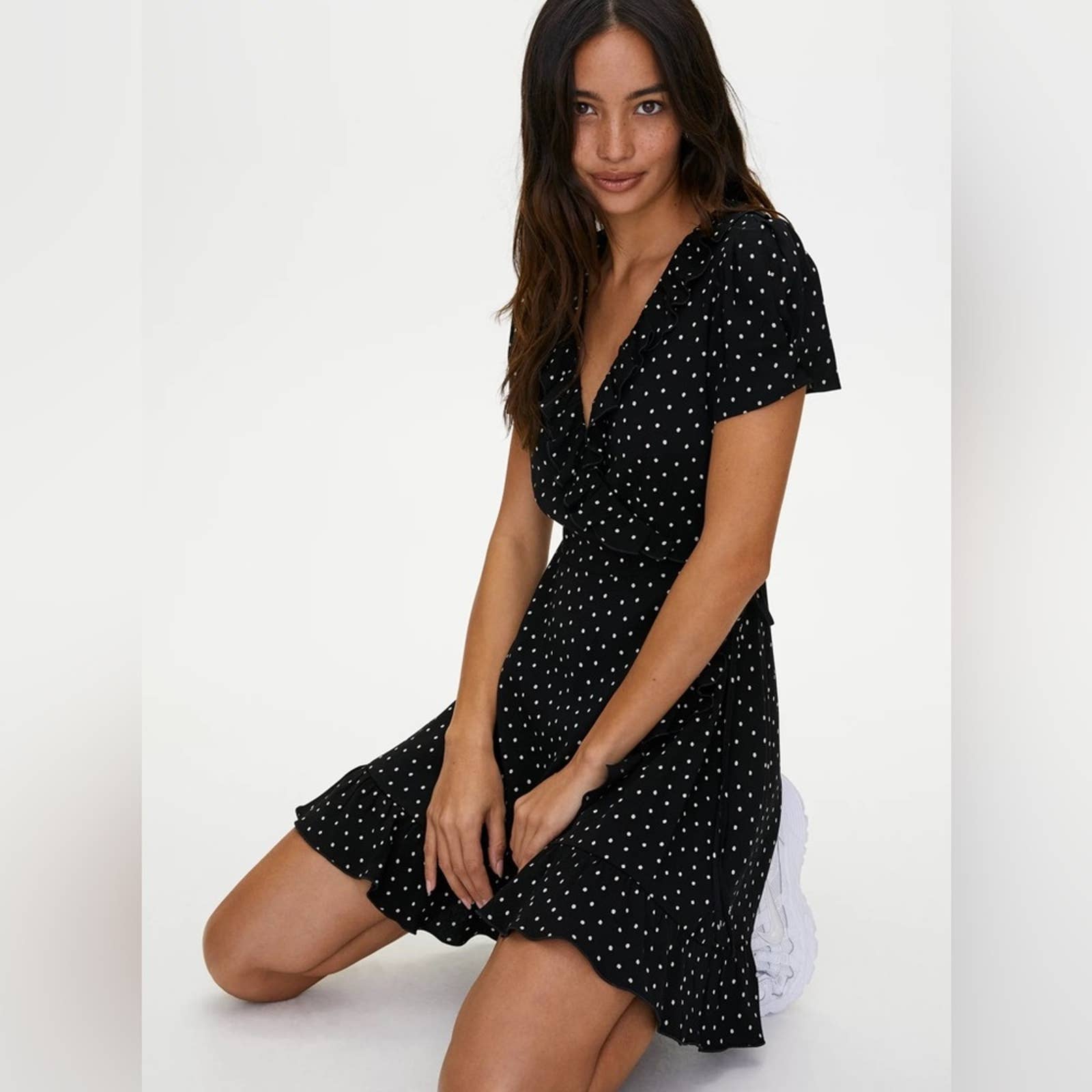 sunday best new ruffle wrap dress