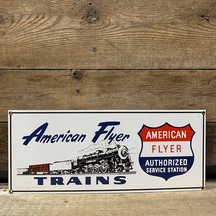 American Flyer Trains, Authorized Service Station, Porcelain Enameled Sign