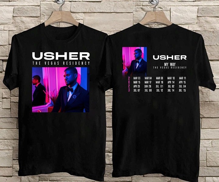 2023 Usher My Way The Vegas Residency Tour T-Shirt Usher US Tour 2023 T-Shirt Us