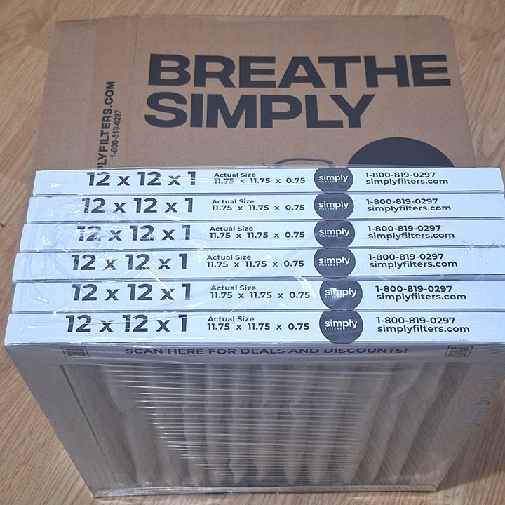 Simply Filters 12x12x1 Air Filters MERV 8 Pack of 6