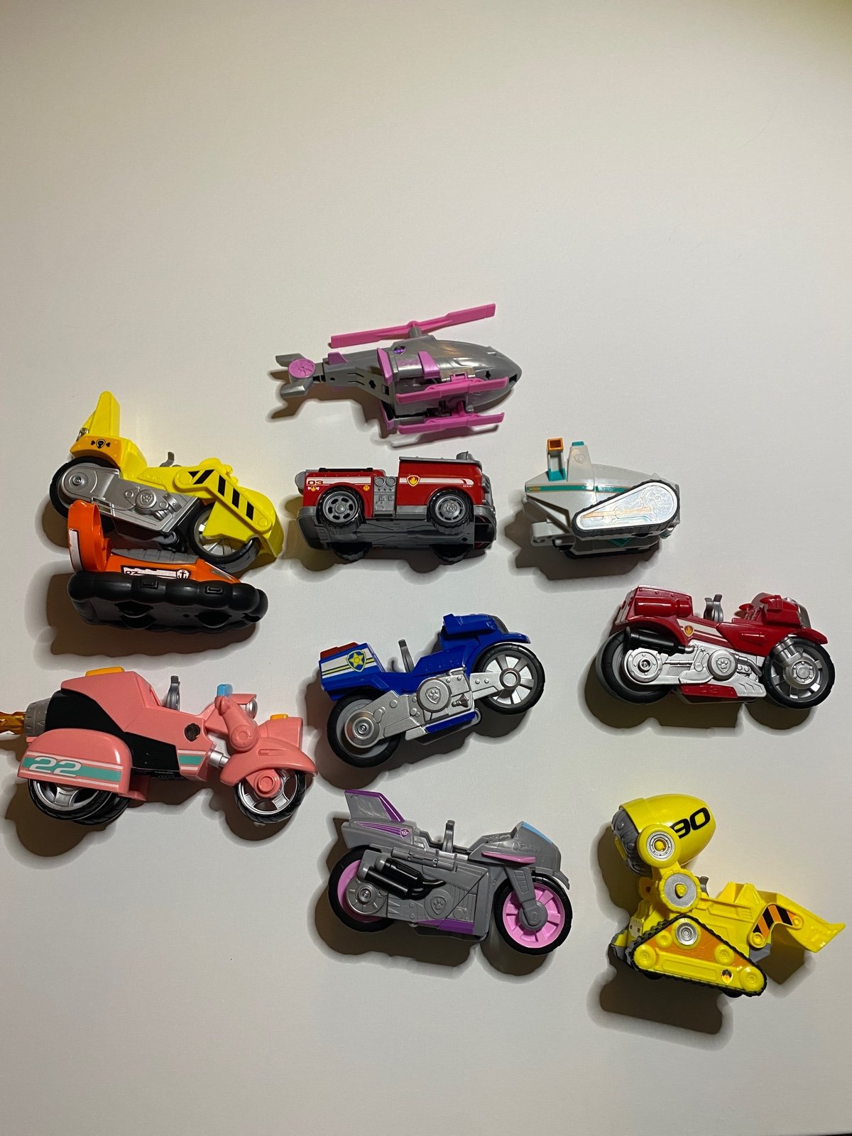PAW Patrol Vehicle Toy Lot. Transforming Vehicles. Lot Of 10 Paw Patrol Vehicles