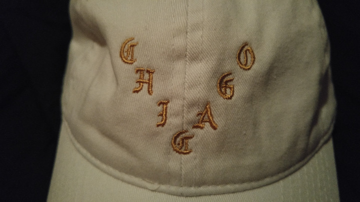 Gold Embroidered Chicago Hat by Kanye West, in White