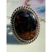 Vintage 70's Navajo Petrified Wood Sterling Ring Size 6.25