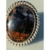 Vintage 70's Navajo Petrified Wood Sterling Ring Size 6.25
