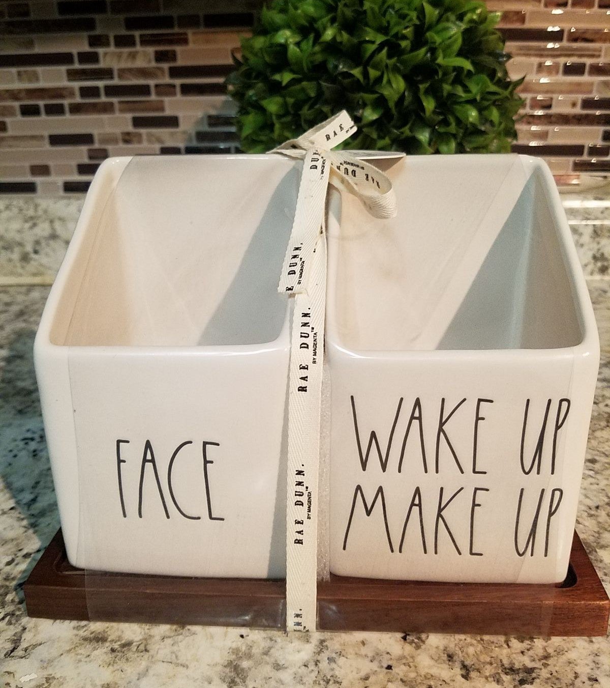 Rae Dunn Wakeup Makeup Storage Set