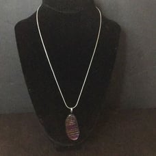 Beautiful, multicolor, fused glass, Pendant necklace