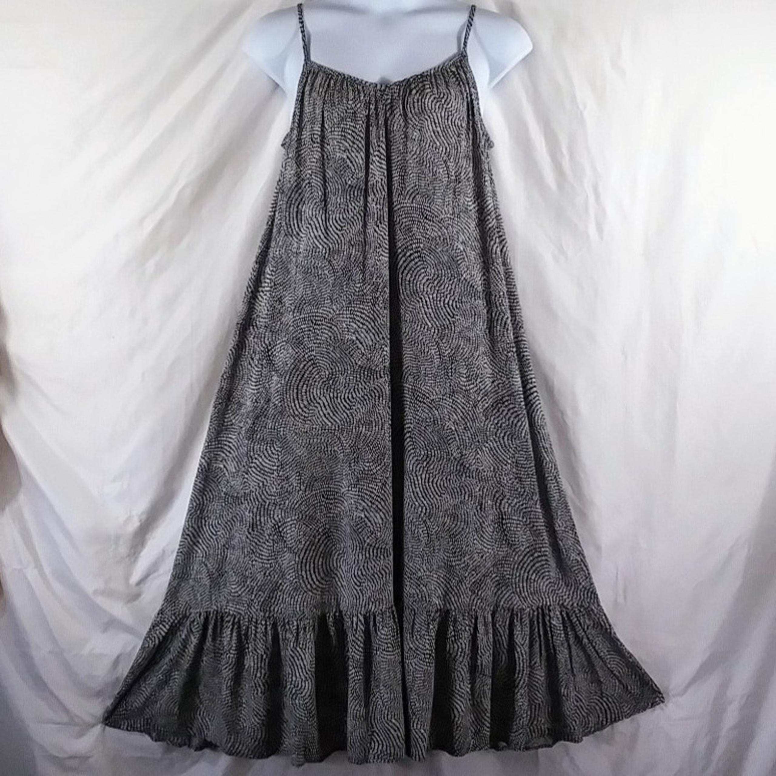 Ava & Viv Women's Black & White Sleeveless Artsy Spiral Print Midi Dress Size 1X