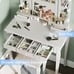 Makeup Vanity Desk Stool Set with LED Lights & Mirror Dressing Table 5 Drawers