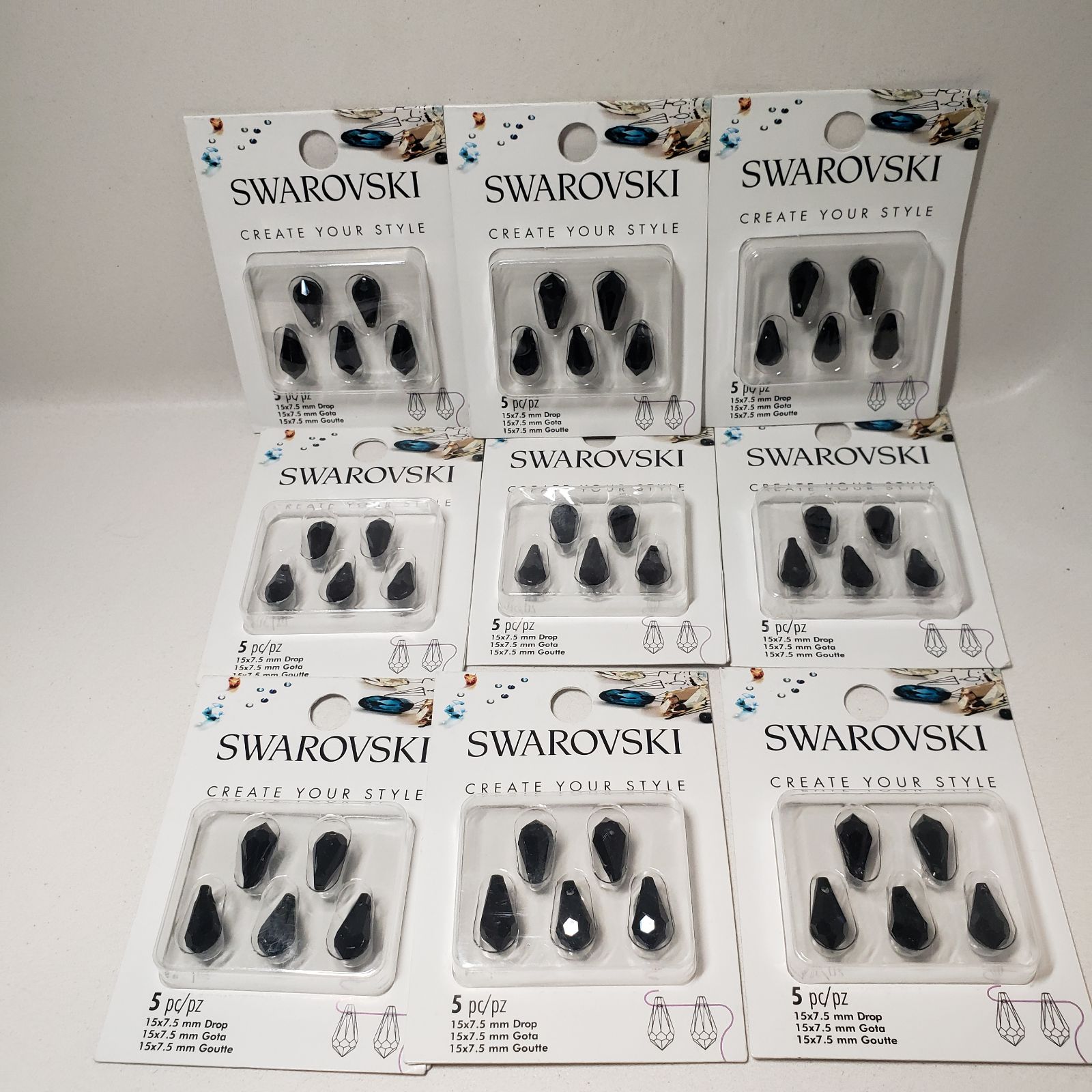 New 45 Swarovski crystal black beads crafting jewelry supplies arts and crafts