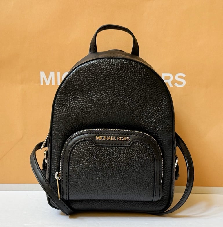 Michael Kors Jaycee XS Mini Convertible Zip Pocket Backpack Black/Silver