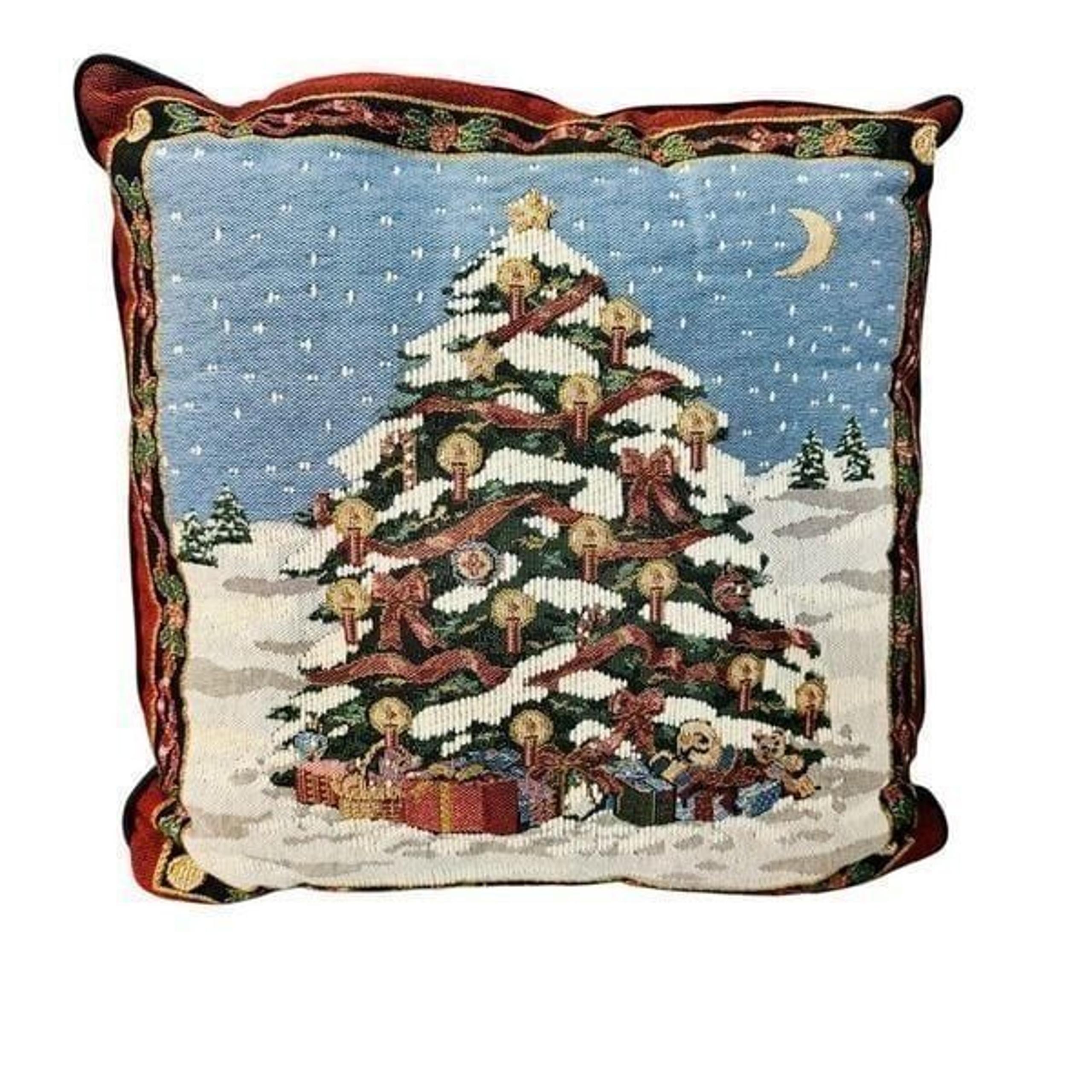 Tapestry Christmas tree decorative pillow