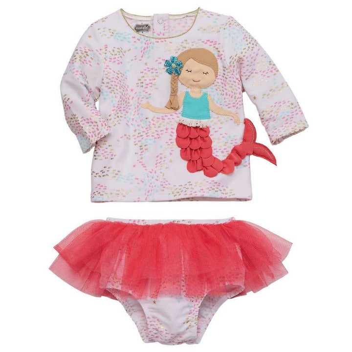Mud Pie Girl Mermaid Rash Guard Set 9-12