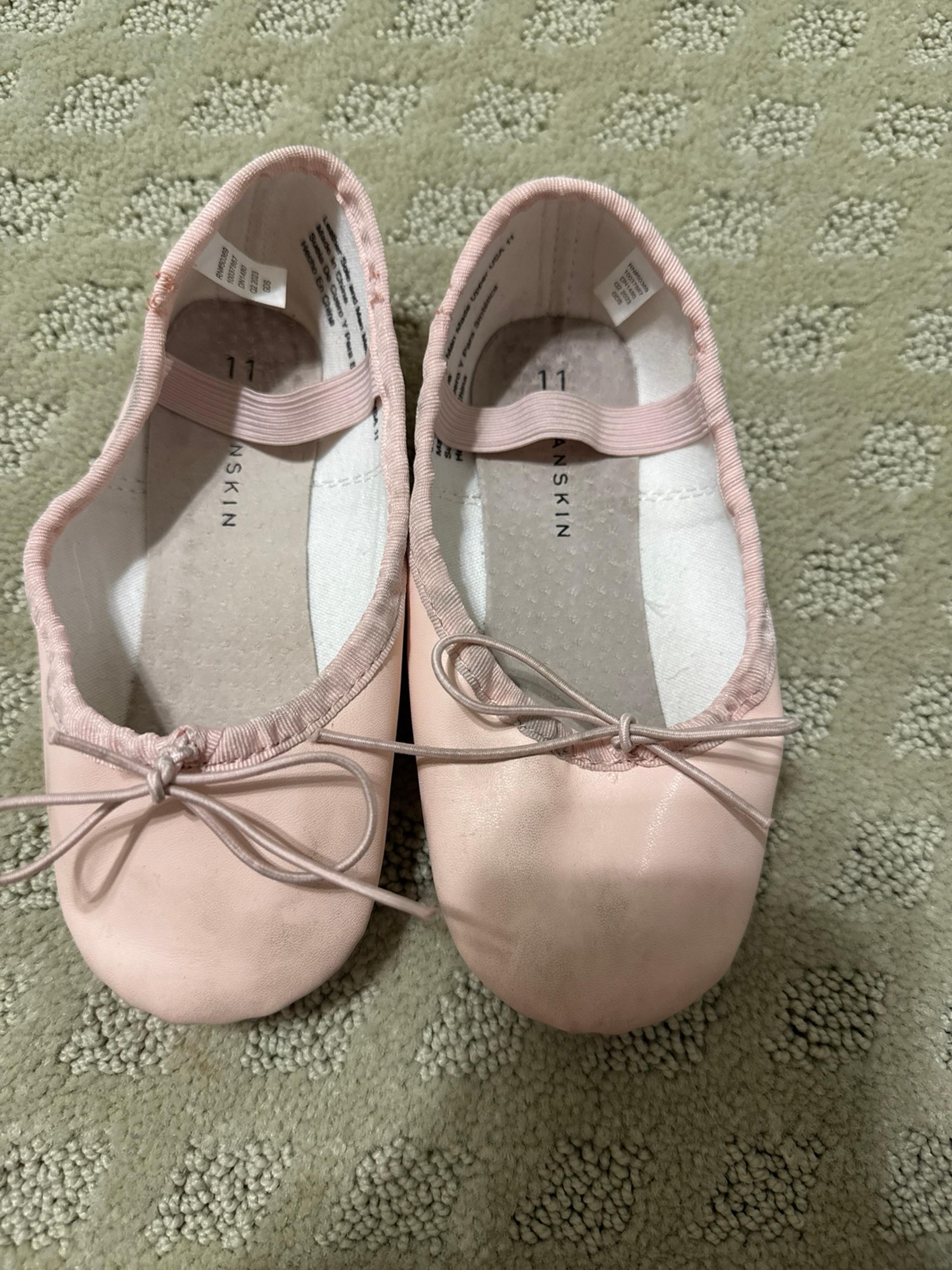 Girls Pink Danskin Ballet Slippers Dance Shoes Size 12
