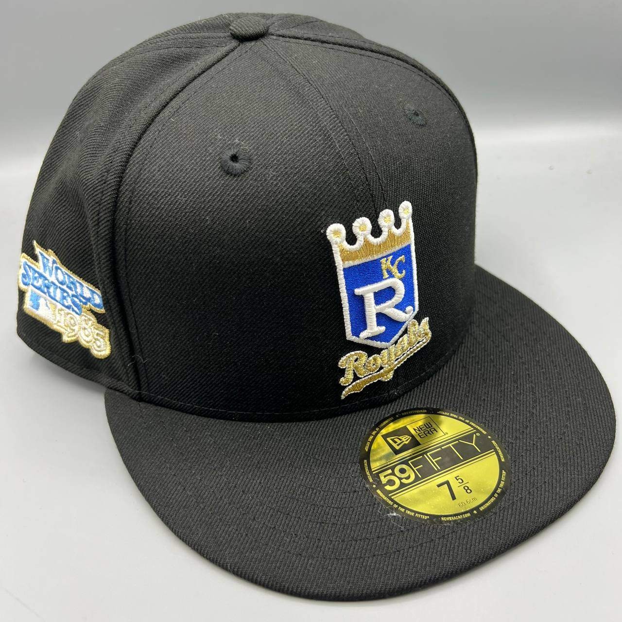 Kansas City Royals Hat Men 7 5/8 Black Gray 59Fifty New Era MLB Fitted Cap