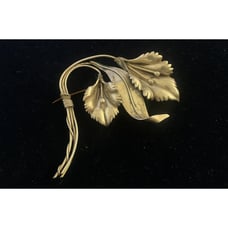 Vintage '50s STERLING SILVER Large Stemmed Multi Flower Floral Brooch