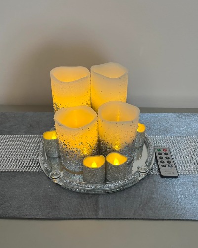 LIGHTING LED Flameless Candles with Remote Control, Set of 8, Real Wax