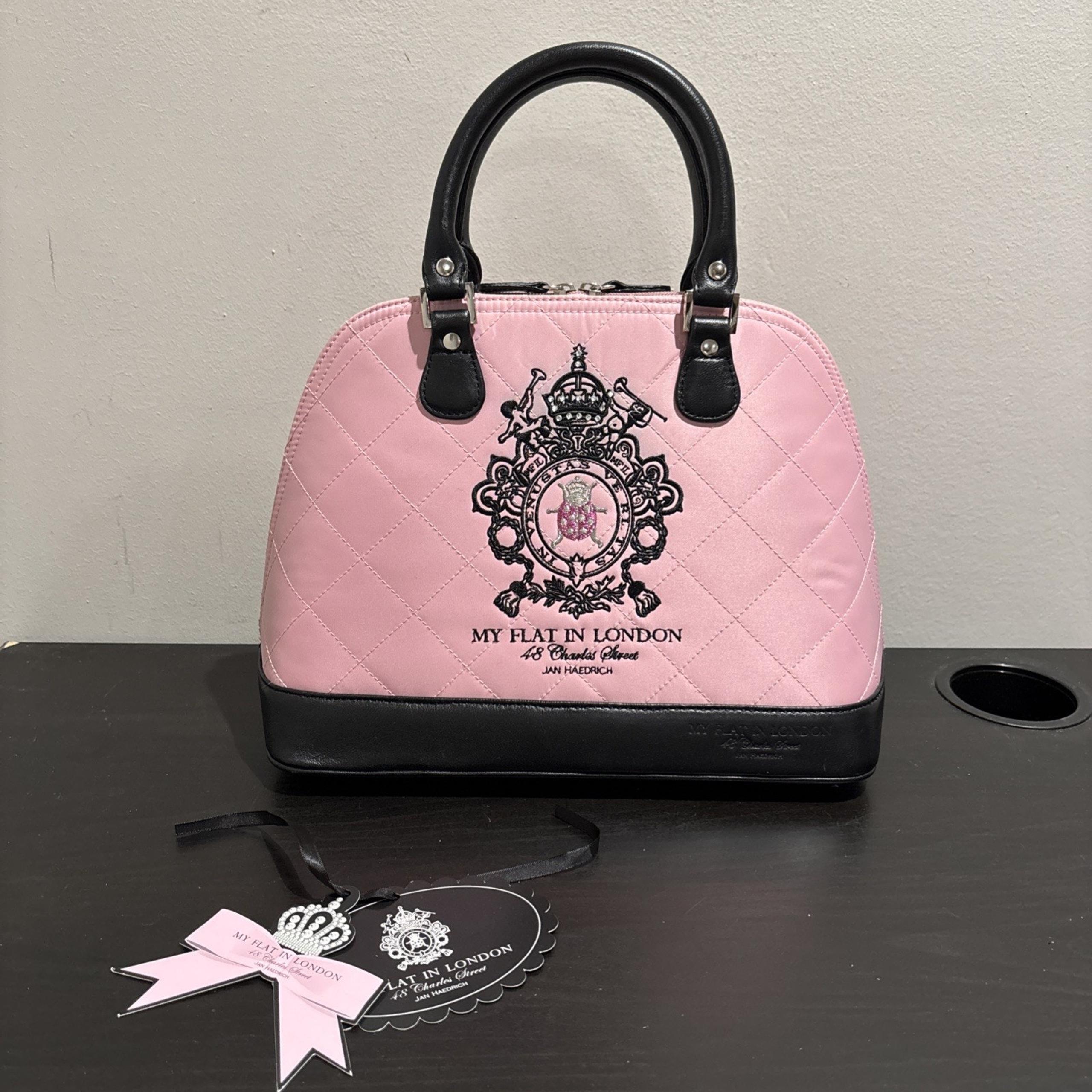 My Flat In London Handbag Ladybug By Jan Haedrich Pink Purse Handbag RARE