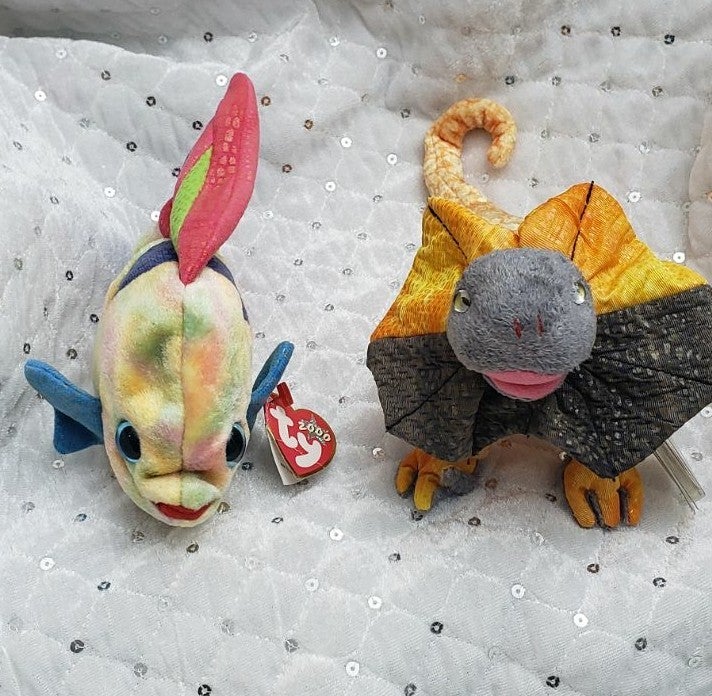 Rare Vintage Ty Beanie Babies 2000-ARUBA & SLAYER