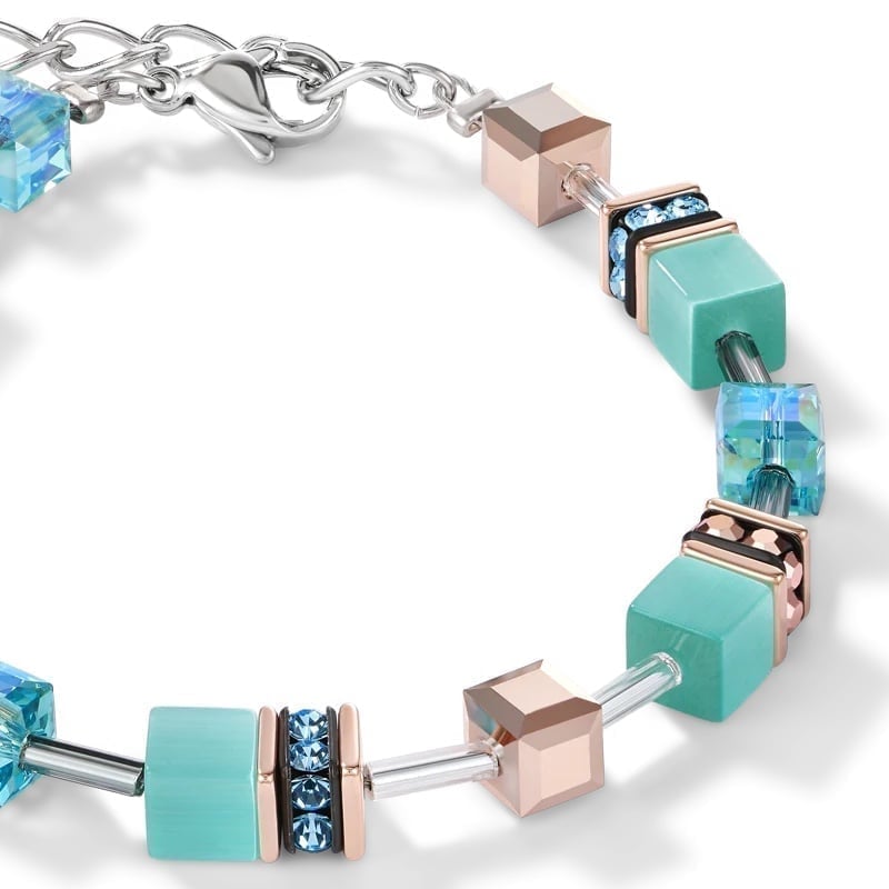 $105 Coeur De Lion bracelet aqua geo cube