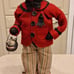 Primitive Folk Art Jack O Lantern Man with Black Cat Pail 12.5 inches