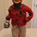 Primitive Folk Art Jack O Lantern Man with Black Cat Pail 12.5 inches