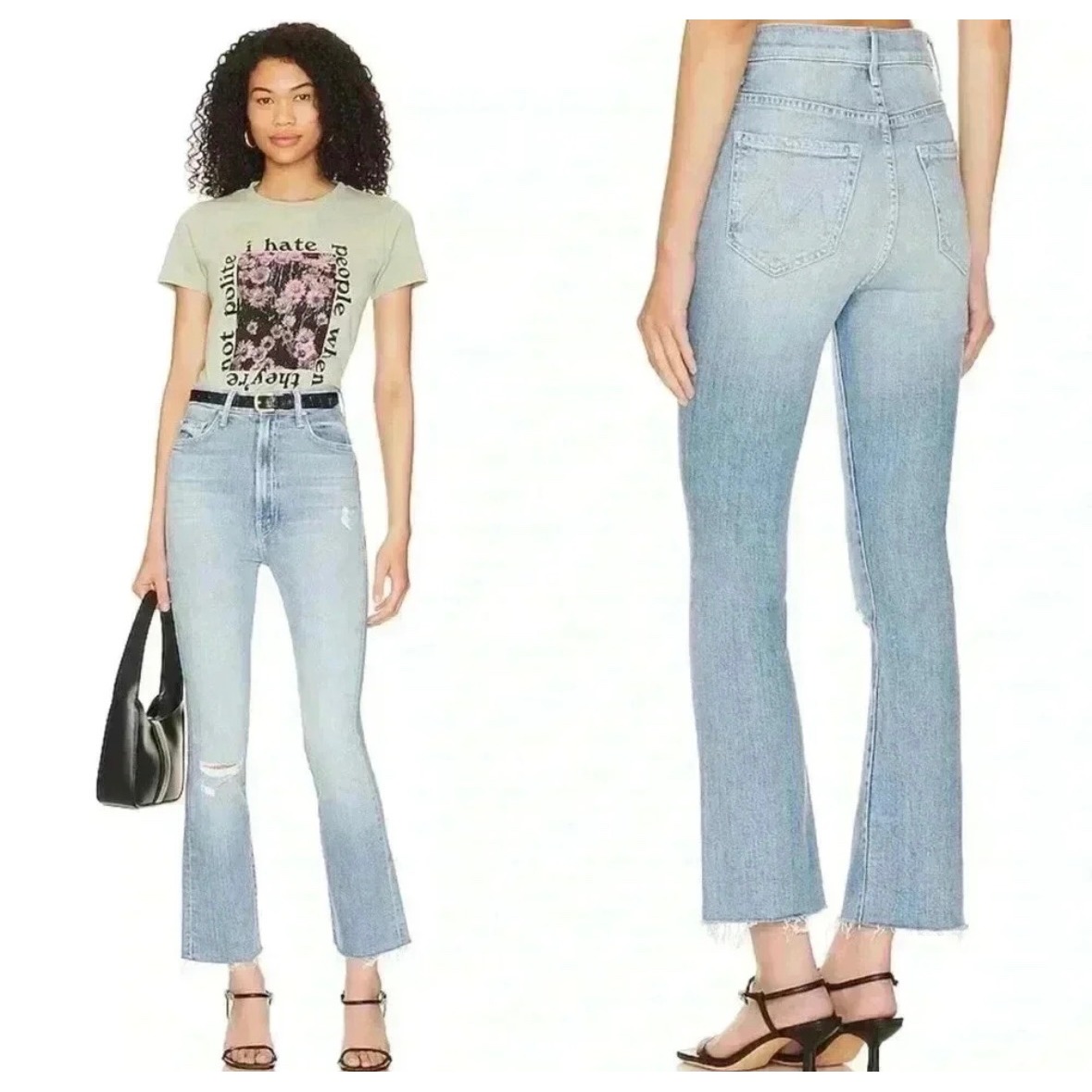Mother The Tippy Top Insider Ankle Fray Sippin' Sweet Tea Jeans Size 28