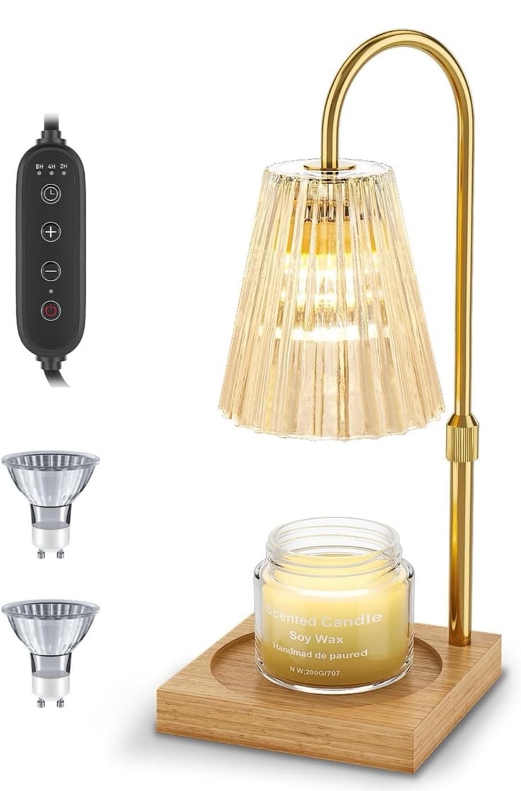 Candle Warmer Lamp with Timer - Upgraded Candle Warming Lamp with Dimmable