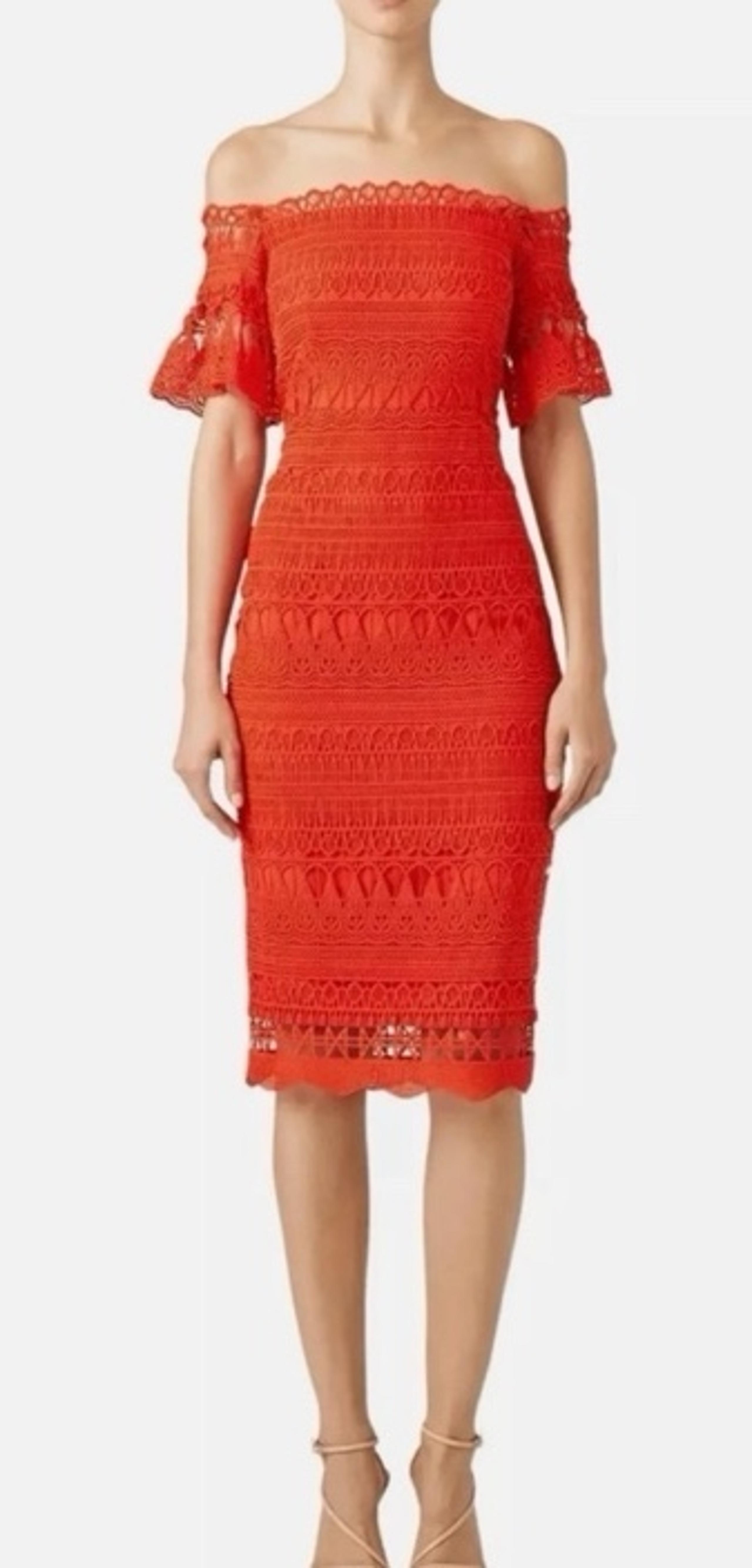 Saylor x Free People Mariah Red Lace Sheath Dress