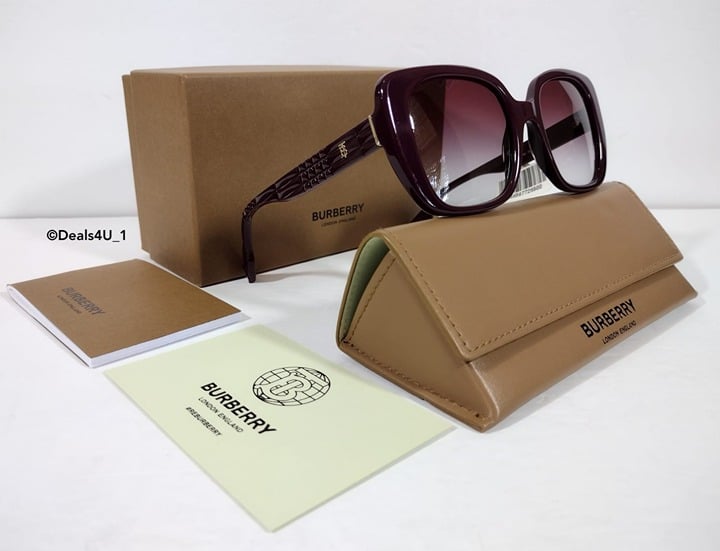 Burberry Helena Square Women's Sunglasses, Bordeaux, Violet Gradient