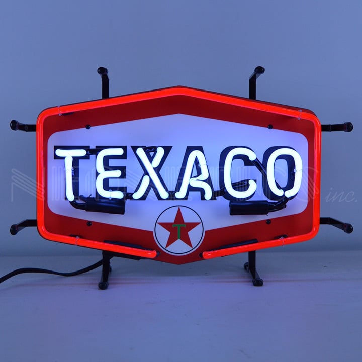 Texaco Hexagon Junior Gasoline Star Banner Neon Light Sign 17 by 11 5SMLTX