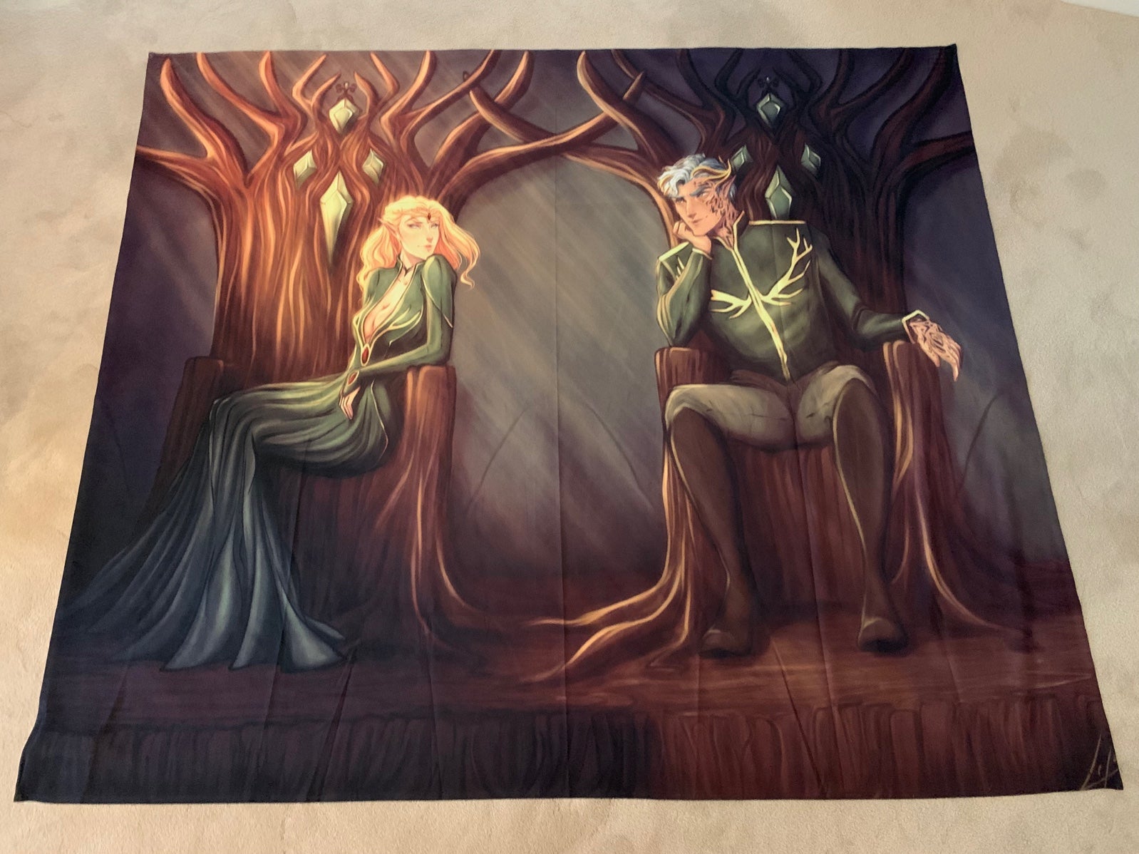 Throne of Glass Rowan Aelin wall tapestry