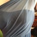 David's Bridal steel blue mesh size 12