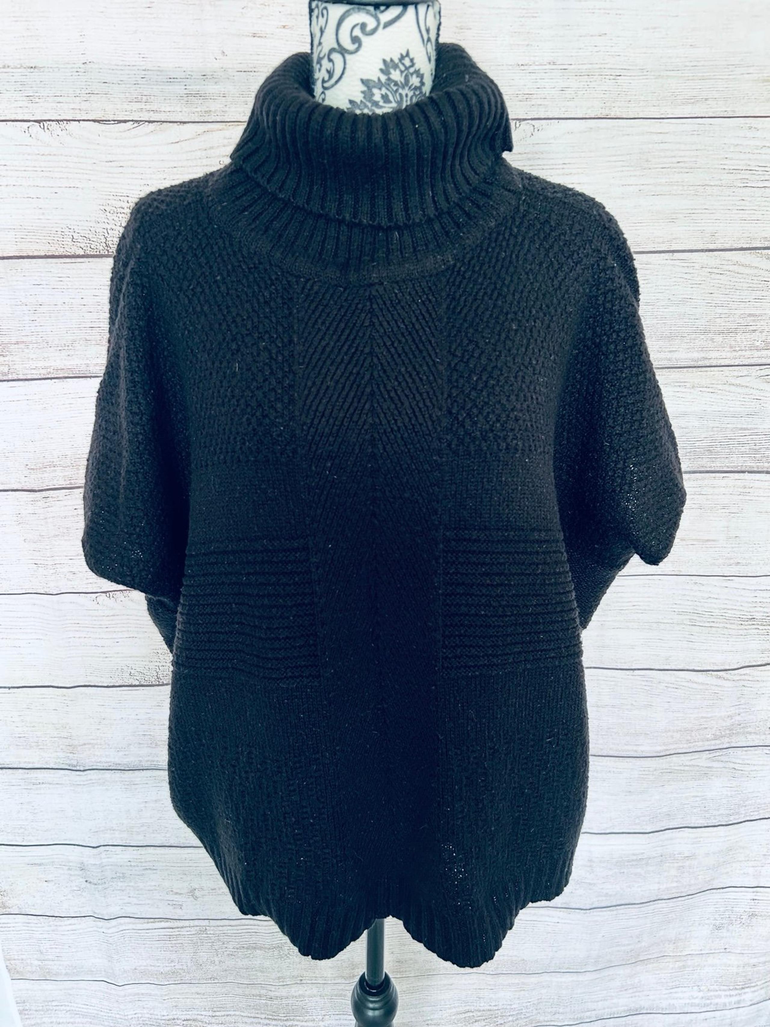 Apt. 9 Women’s Black Turtleneck Poncho Sweater One Size