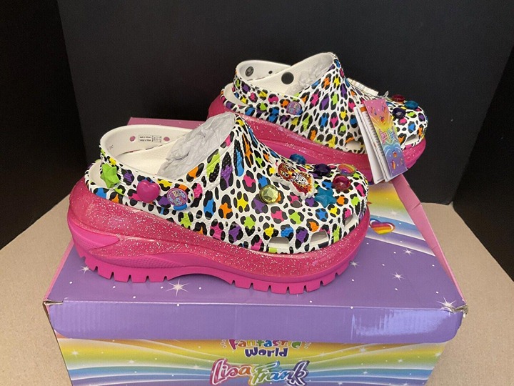 New! Womens Crocs X Lisa Frank Mega Crush Clogs. Size 7. Awesome Clogs!!!