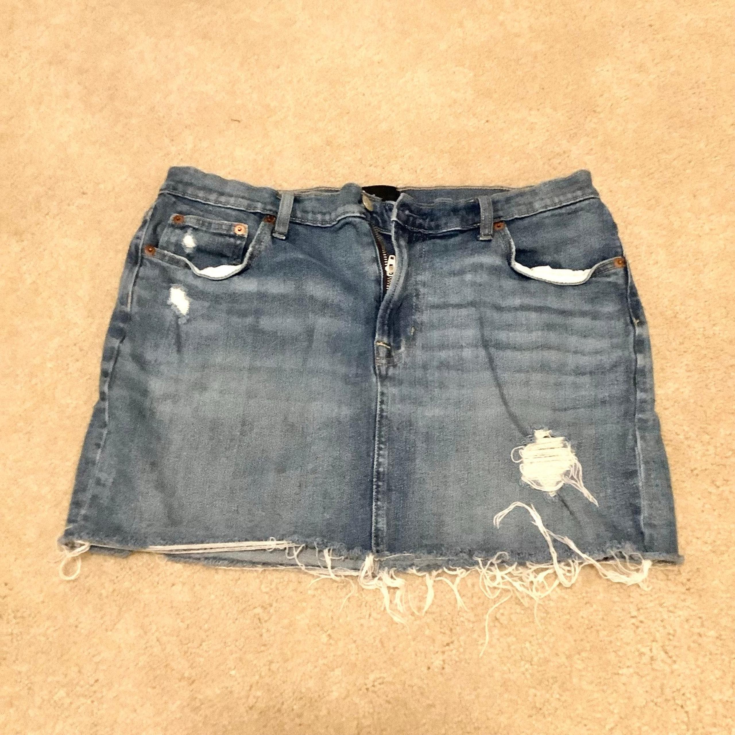Classic Denim Mini Jean Skirt 12 Distressed Summer - Gap