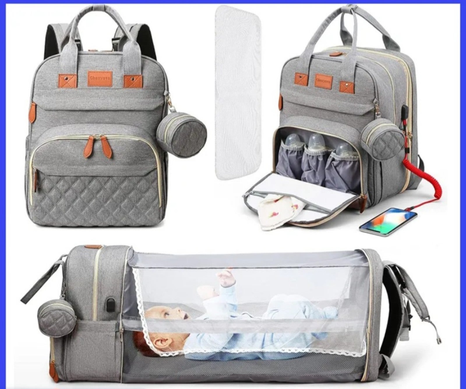3 in 1 Diaper Bag Backpack **BRAND NEW**