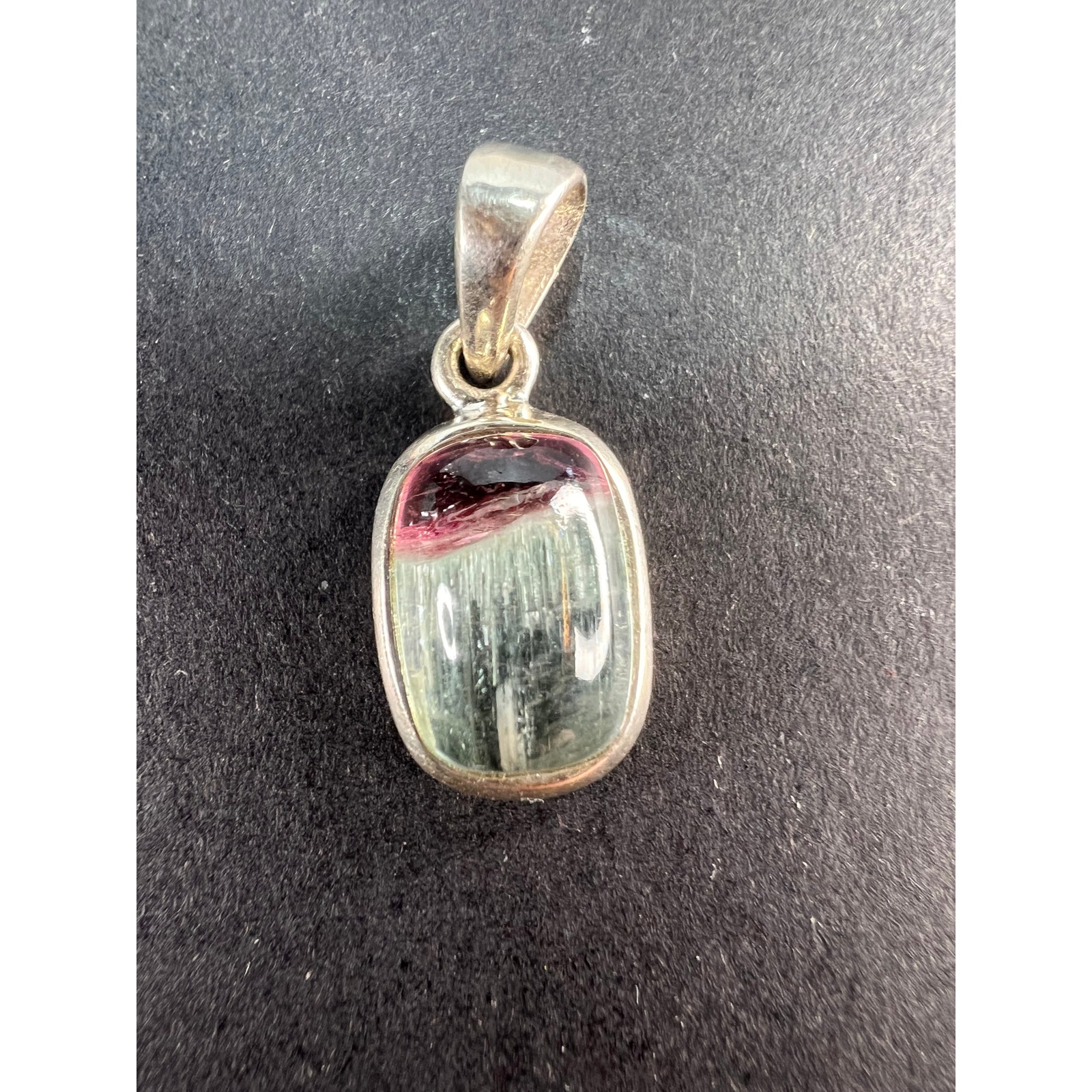 NEW Bi color Blue pink watermelon Sterling silver pendant 2.14 grams